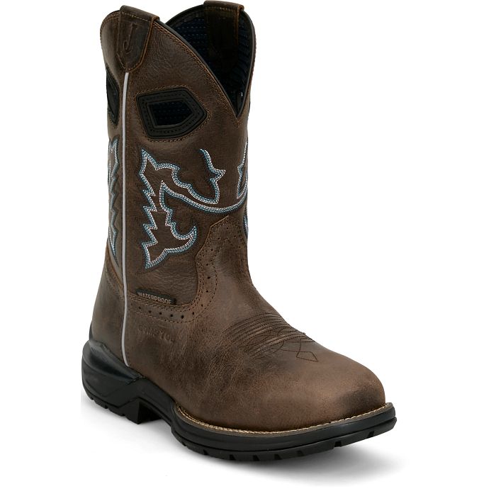 Justin Mens Apprentice 11" Brown Water Buffalo (Composite Toe)